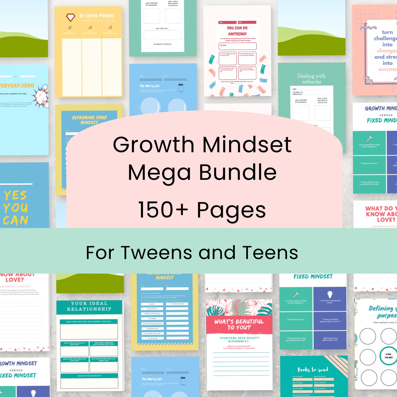 Growth Mindset Worksheet Tweens and Teens Teaching Resources Social ...