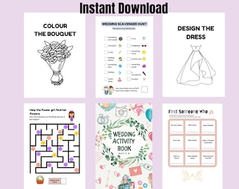 Wedding Activity Book for Kids 3+ (Digital Download)