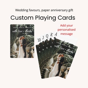Custom Playing Cards Poker Cards for Paper Anniversary Custom Wedding Favour for Couples Personalized Playing Cards Thank You Gift