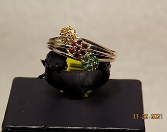 Genuine gemstone ring in sterling silver