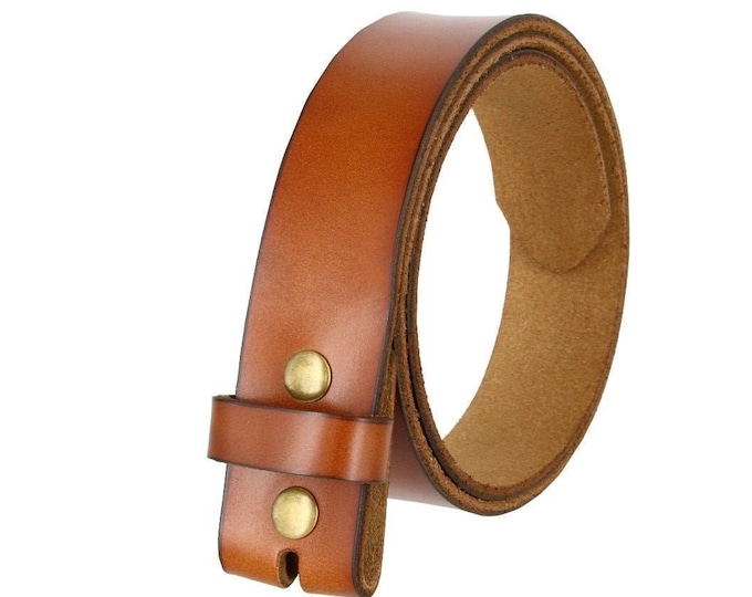 Vintage Style Brown Leather Snap Belt Strap Genuine Cow Hide Etsy
