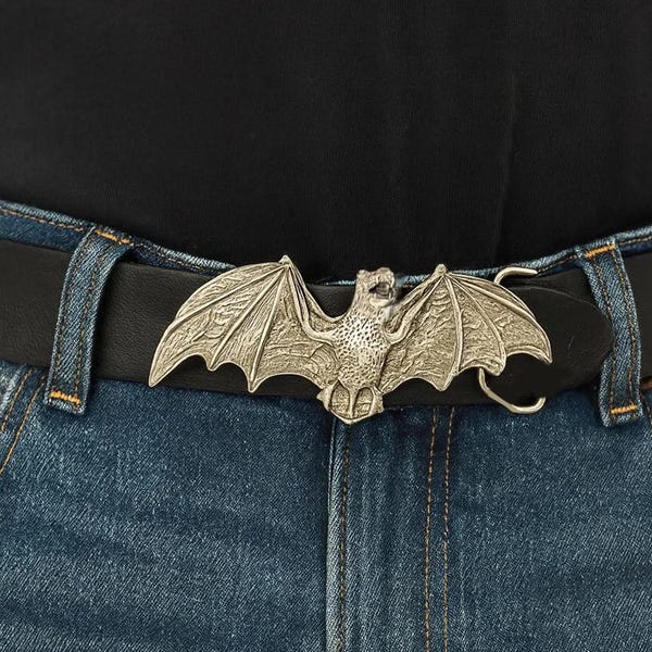 Vintage Style Fledermaus Gürtelschnalle: Dracula Megabat Design