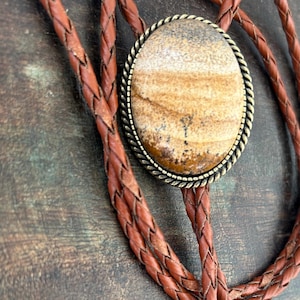 Vintage 1994 Braided Leather Bolo Belt Brown Silver Western Southwestern Cinch Vintage 90s Warm Brown Braided Leather Western Belt – Idylwild main image 3