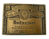Vintage Budweiser Belt Buckle - Beer Label - Advertising - Alcohol - for Men - Anheuser Busch - Can Bottle Label - Funny Gift Idea