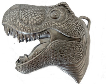 T-Rex Head Belt buckle - Tyrannosaurus Dinosaur Scary Jurassic Park Movie Cosplay Mens Gift Idea Archaeologist Bone Velociraptor Lover