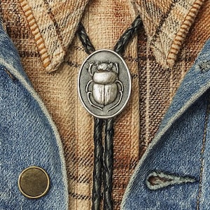 Beetle Bolo Tie - Leather Western Cowboy Necktie Yallternative