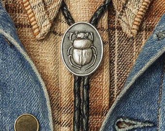 Beetle Bolo Tie - Leather Western Cowboy Necktie Yallternative