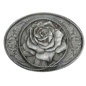 E-Clover Womens Elegant Rose Engraved Western Belt Buckle for Cowgirls