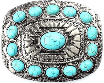 genuine turquoise belt buckle