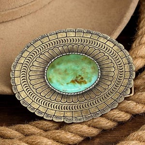 Bracelets éperon Femme En Cuir De Vache Argenté, Concho Turquoise - Marque Showman