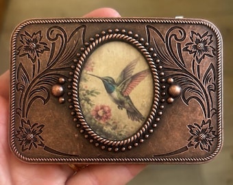 Antique Hummingbird Belt Buckle: Whimsical Animal Bird Style Fits a 1.5'' belt