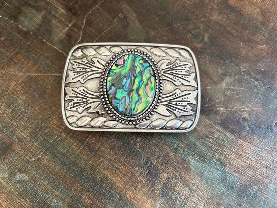 7 Piece Collection - Belt Buckles - Handmade Abalone Shell, Brass, and Silver Artisan Handcrafted California Abalone Shell Belt Buckle  main image 2
