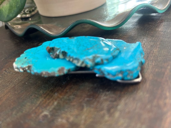 Turquoise Slab Belt Buckle - Large Genuine Stone … - image 4