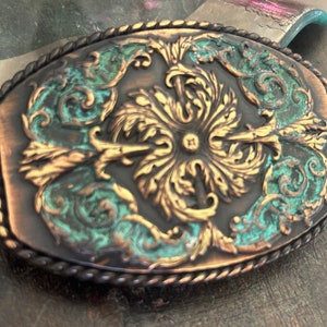 Antique Turquoise Copper Tone belt buckle