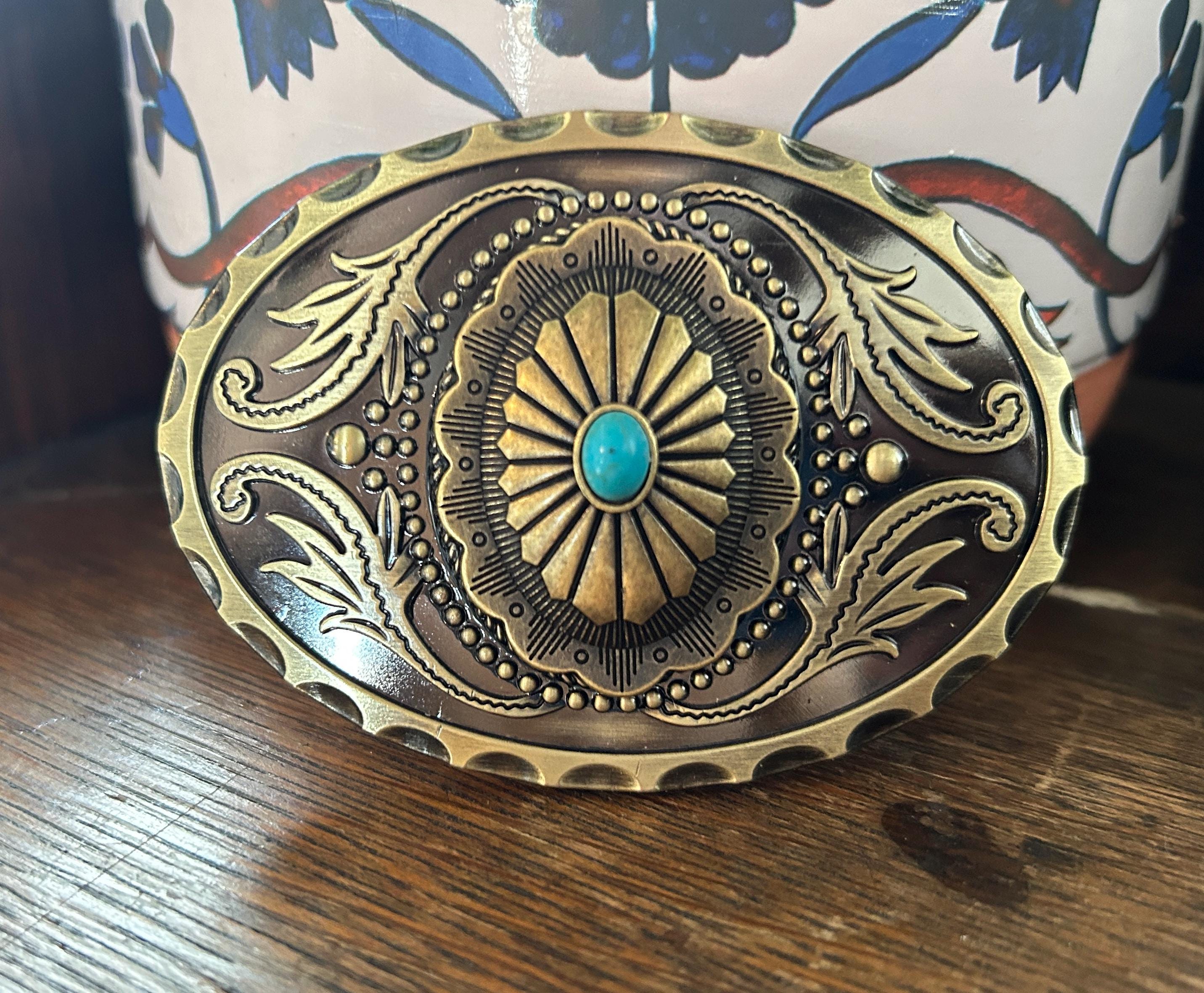 Vintage Gold Turquoise Belt - Etsy display picture 2