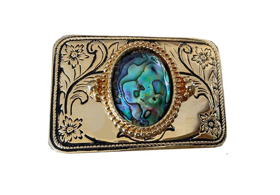 Vintage Abalone Shell Belt Buckle Inlay 