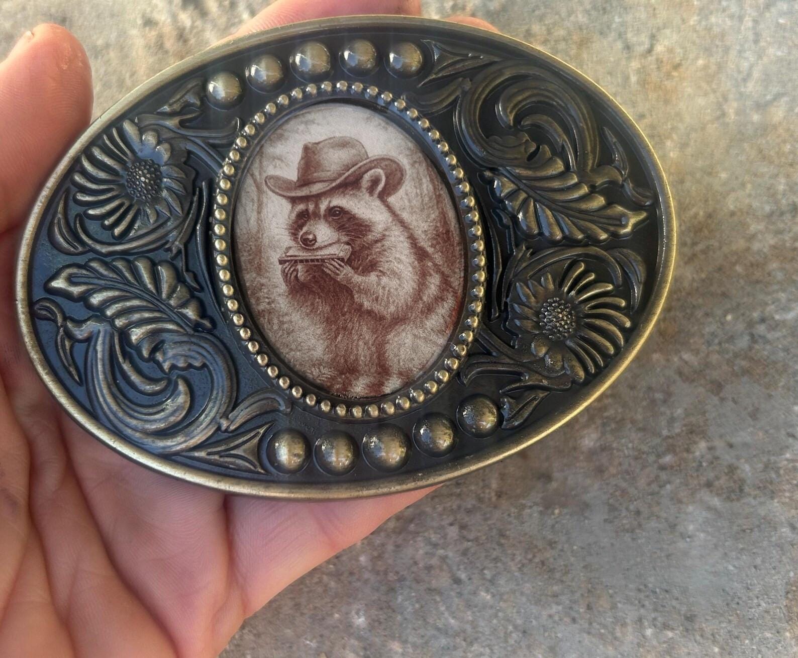 Boucle De Ceinture Métal Motif Singe (monkey) - Neuf Sans étiquette, Marron, Pour Homme