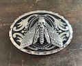 Western Moth Belt Buckle - Metal Insect Death Goth Punk Retro Unisex Jewelry Witch Western Rockabilly Men Bug Insect Butterfly Dead head