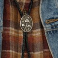 Mushroom Bolo Tie - Western Leather Necktie