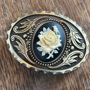 Rose Western Belt Buckle - Etsy display picture 1