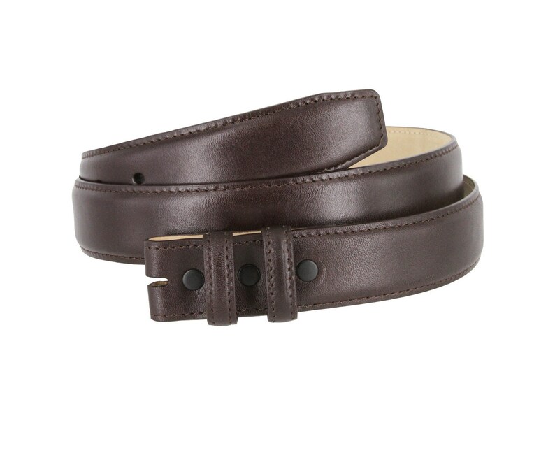 Dark Brown Genuine Leather Belt Strap 1 1/4 Inch Wide Snap Etsy