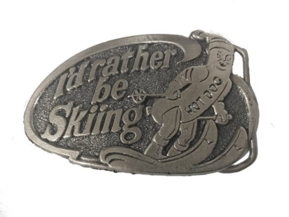 Made In U.S.A. Vintage 1978 I/'d Rather Be Hunting Belt Buckle