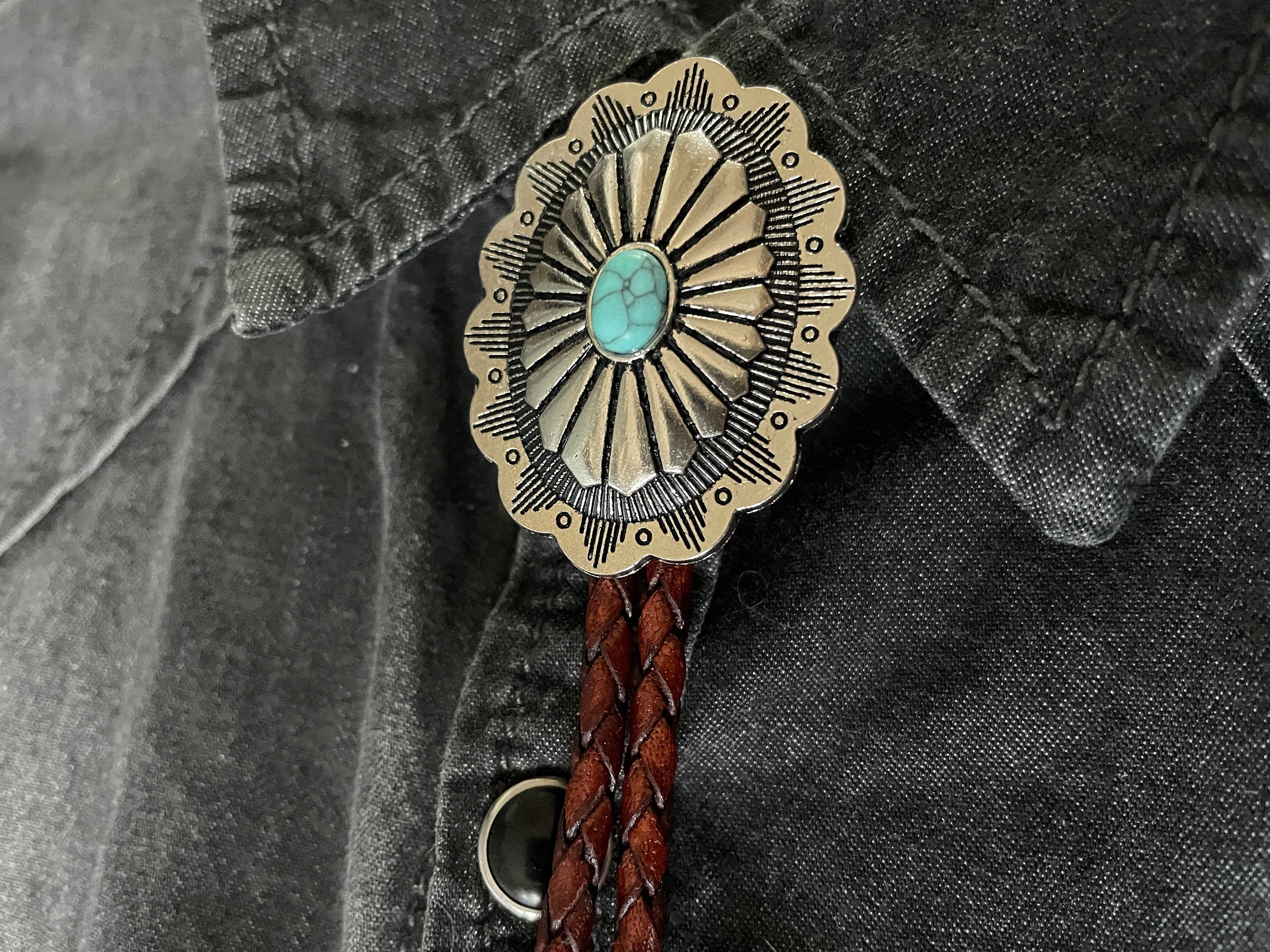 Southwestern Turquoise Bolo Tie - Gifts for Him Cabochon