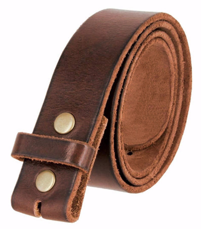Dark Brown Genuine Leather Belt Strap 1.5 Inch Snap Etsy