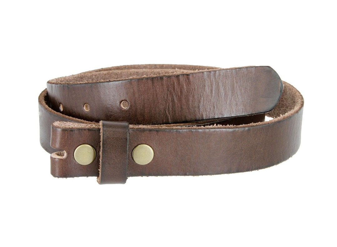 1 1/8'' Vintage Style Dark Brown Leather Snap Belt - Etsy