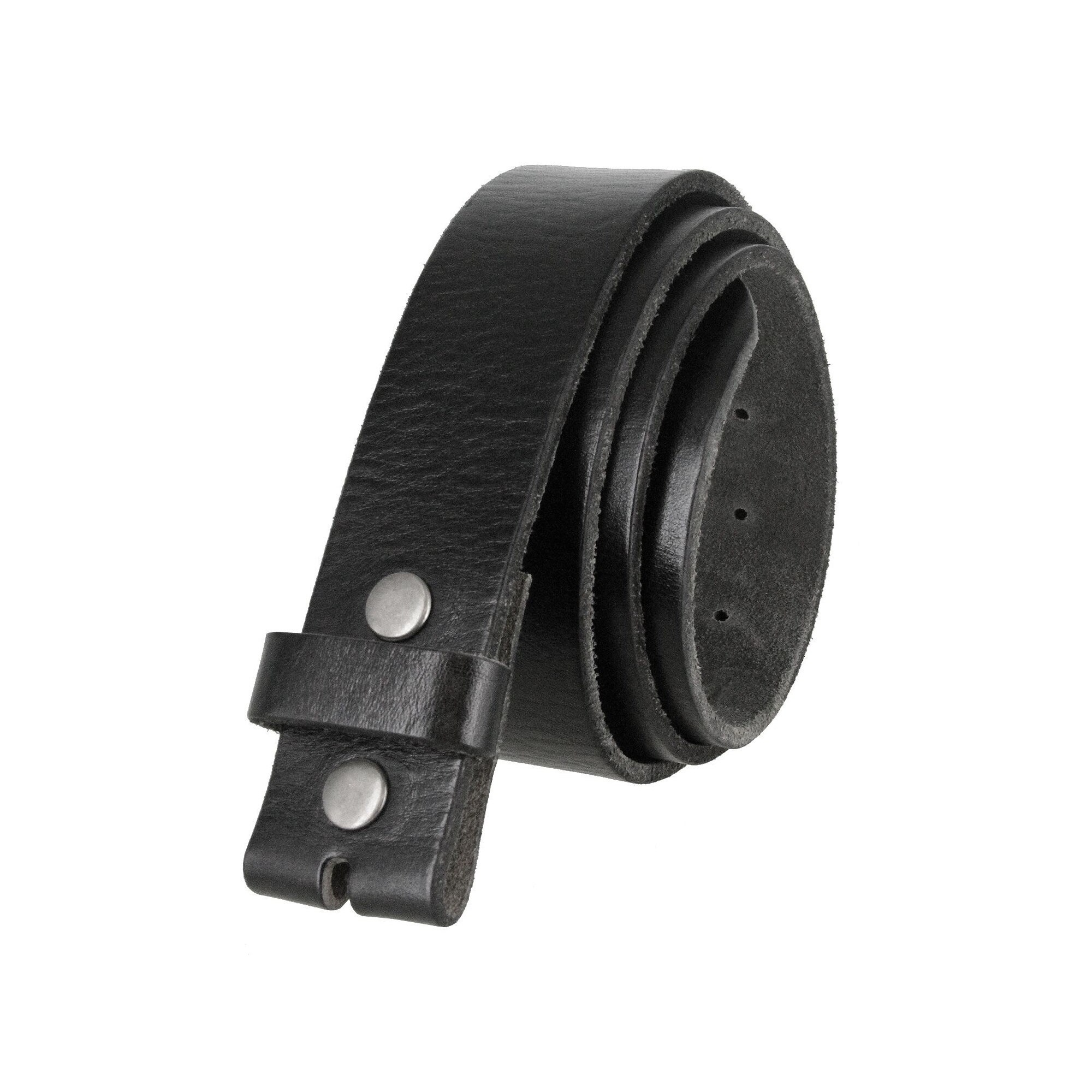 Black Premium Leather Snap Belt Strap Genuine Full Grain Etsy