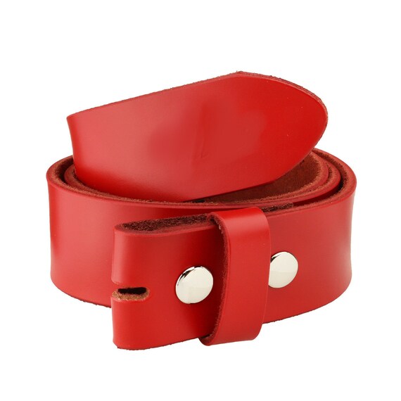 Red Leather Snap Belt Strap Removable for Buckles Snap on Etsy