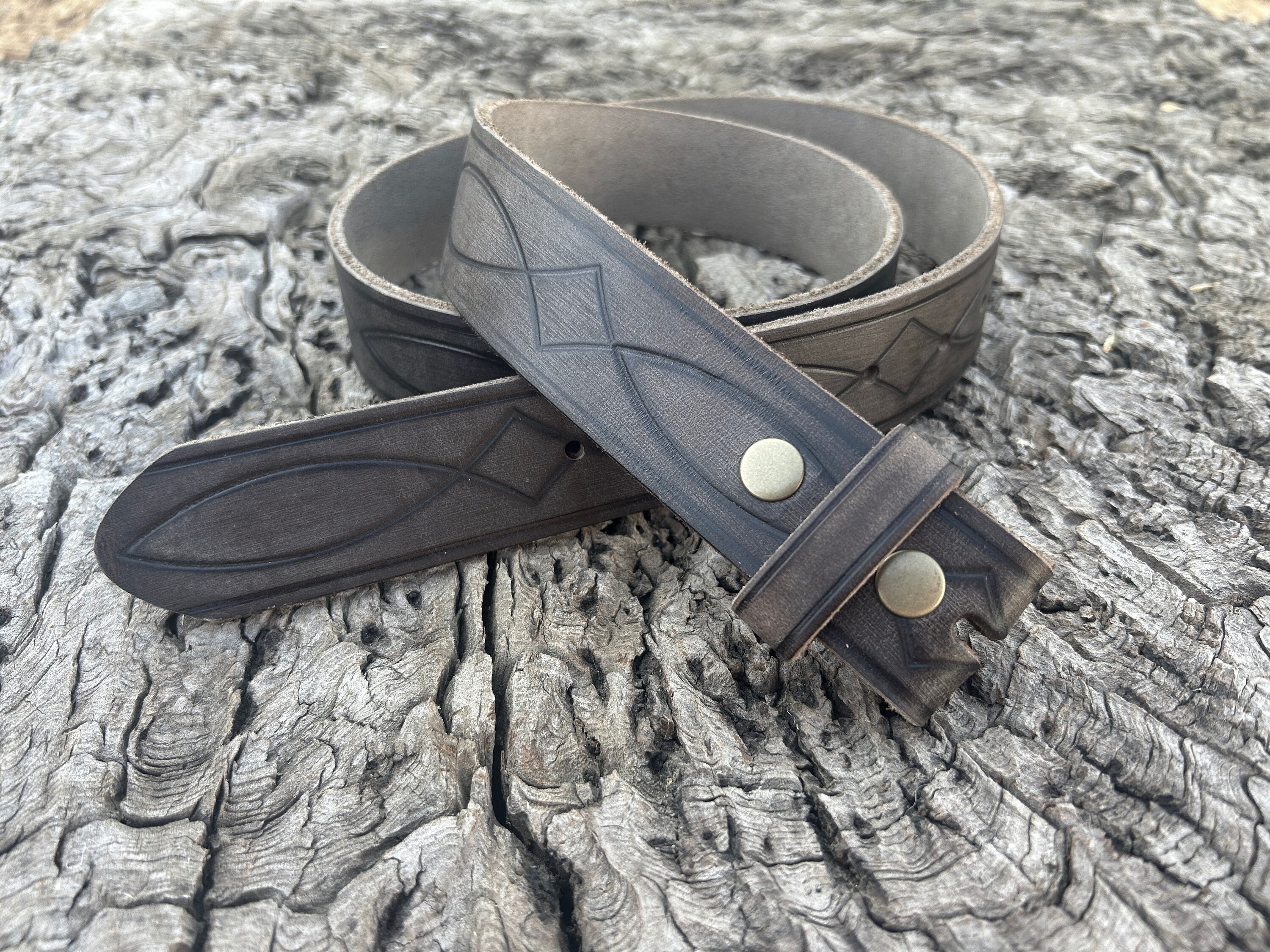 Dark Brown Leather Button Snaps Strap for Twin Pochette