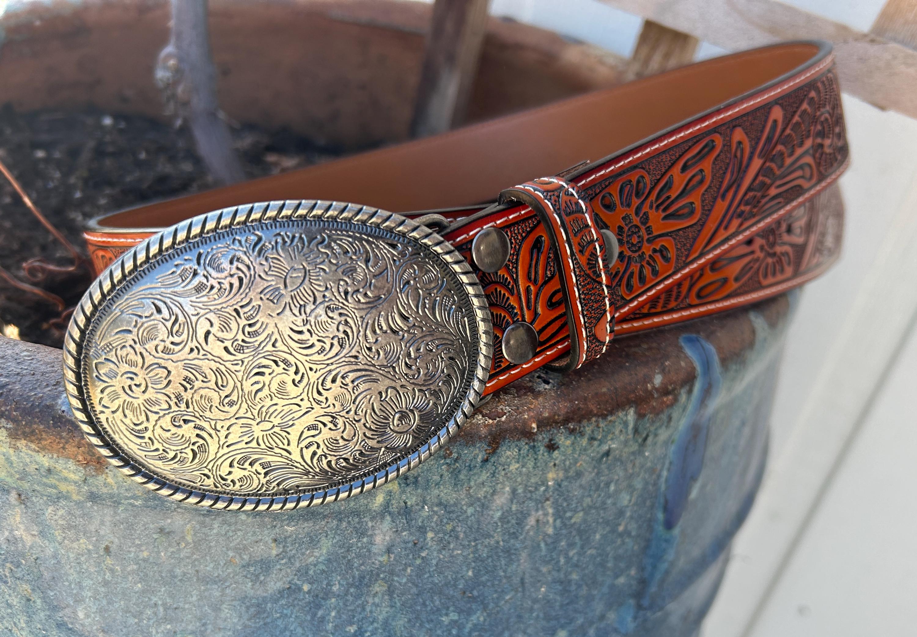 ref: 2020112 Ceinture Mexicaine western country marron homme, femme | la joya-western