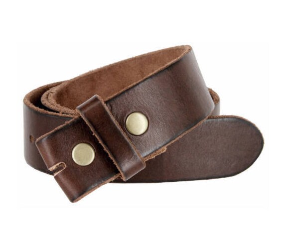 Dark Brown Genuine Leather Snap Belt 