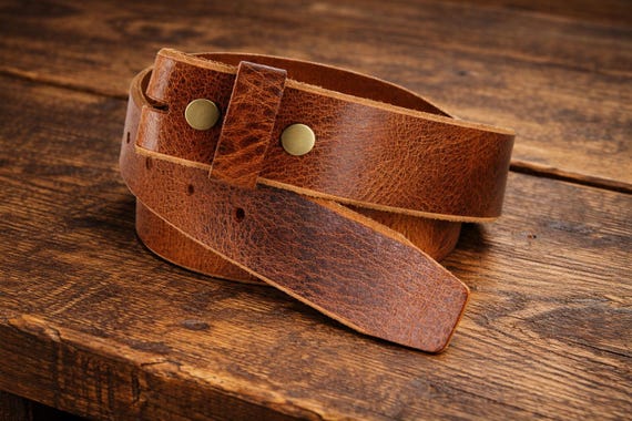 Vintage Style Distressed Leather Belt Strap: Interchangeable  display picture 3