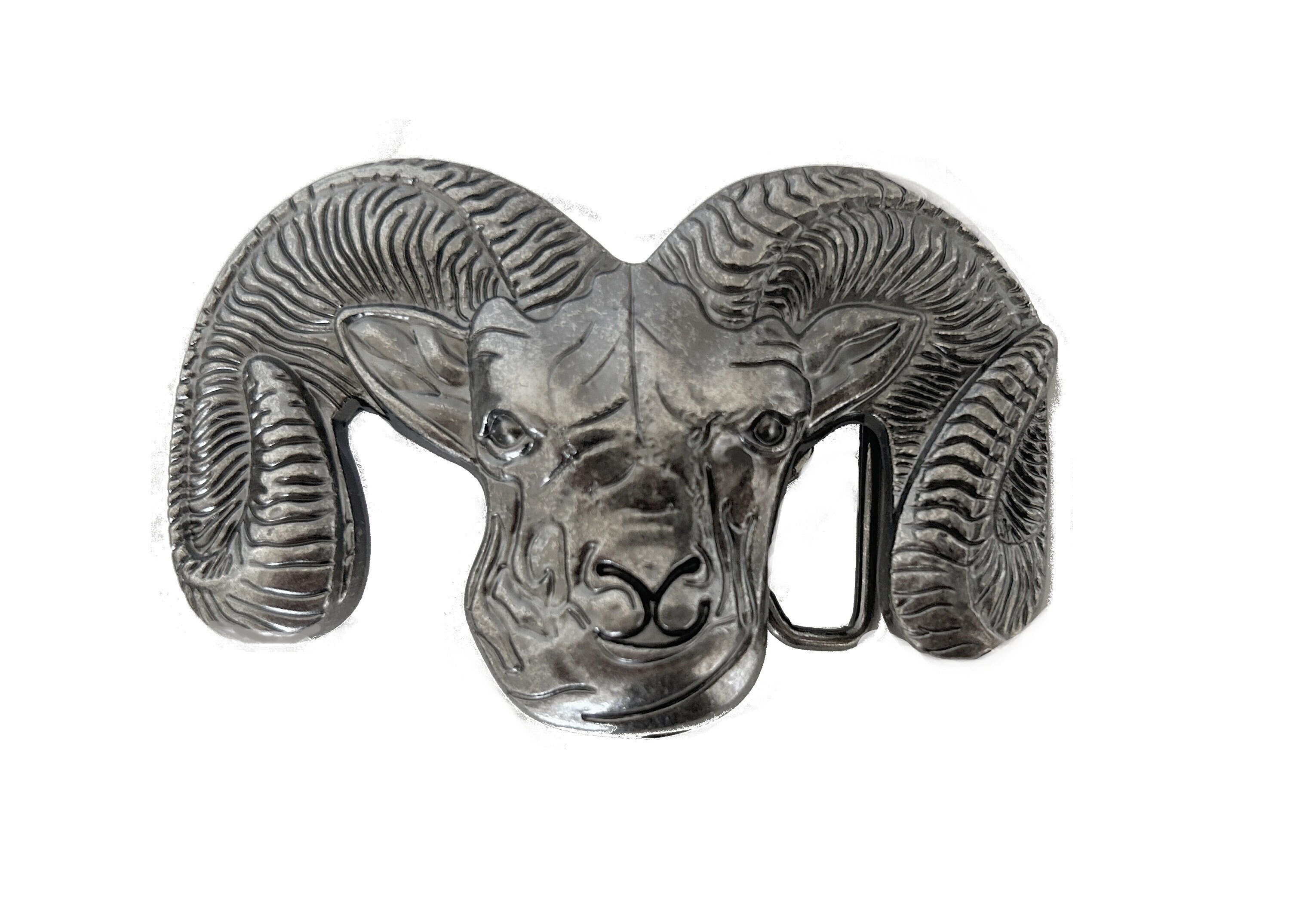 Large Bighorn Sheep Belt Buckle Horn Goat Ram Animal Western Style