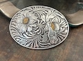 Beautiful Silver Yellow Flower Belt Buckle - Sunflower - Leaf - Arts and Crafts - Women's - Daisy - Rose - Sun - Christmas Gift Idea