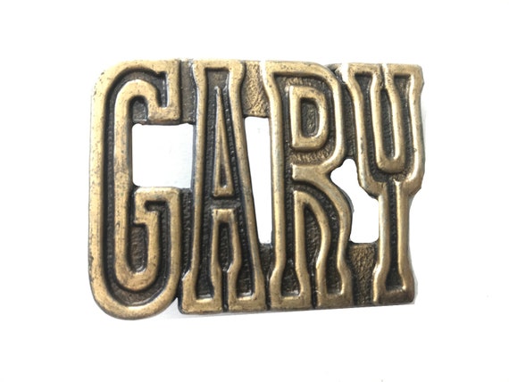 Gary Name Solid Brass Vintage Belt Buckle