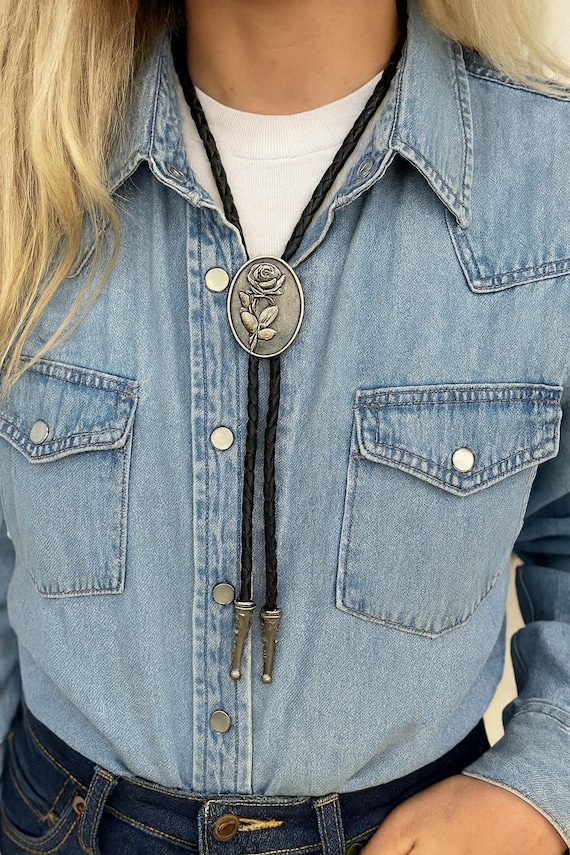 Collana Bolo In Pelle Con Pendente In Giada - Cravatta Western Per Uomo - Matrimonio Cowboy