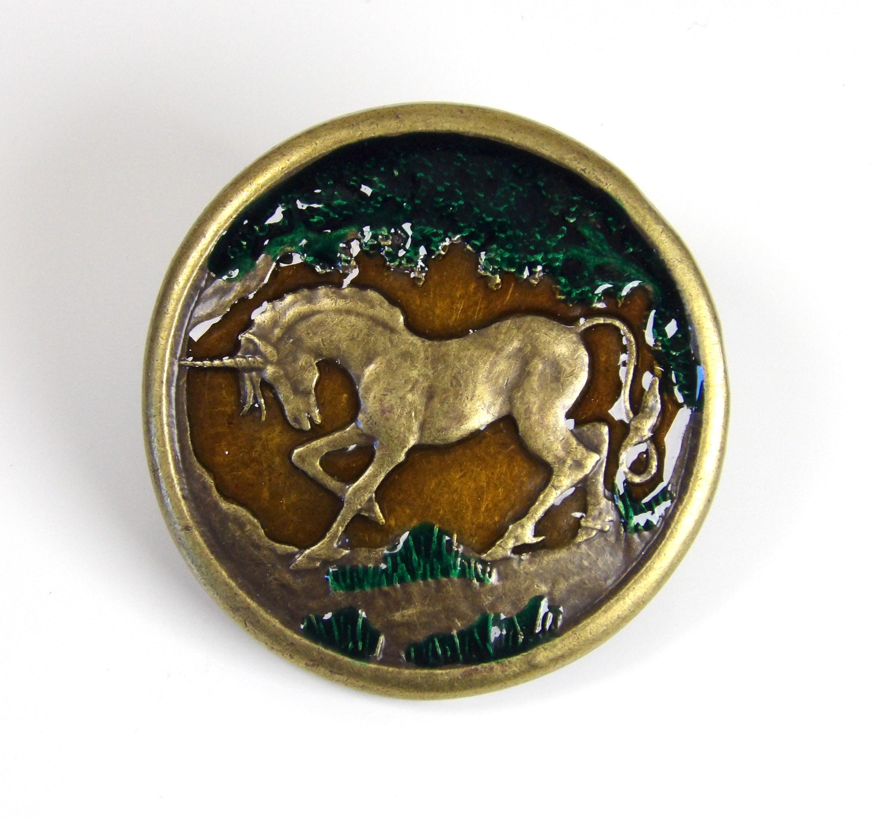 Vintage Unicorn Horse Belt Buckle - Enamel - 1970s - Fairytale - Mystical Forest - Pegasus - Equestrian - Women's Girls Gift Idea Cosplay