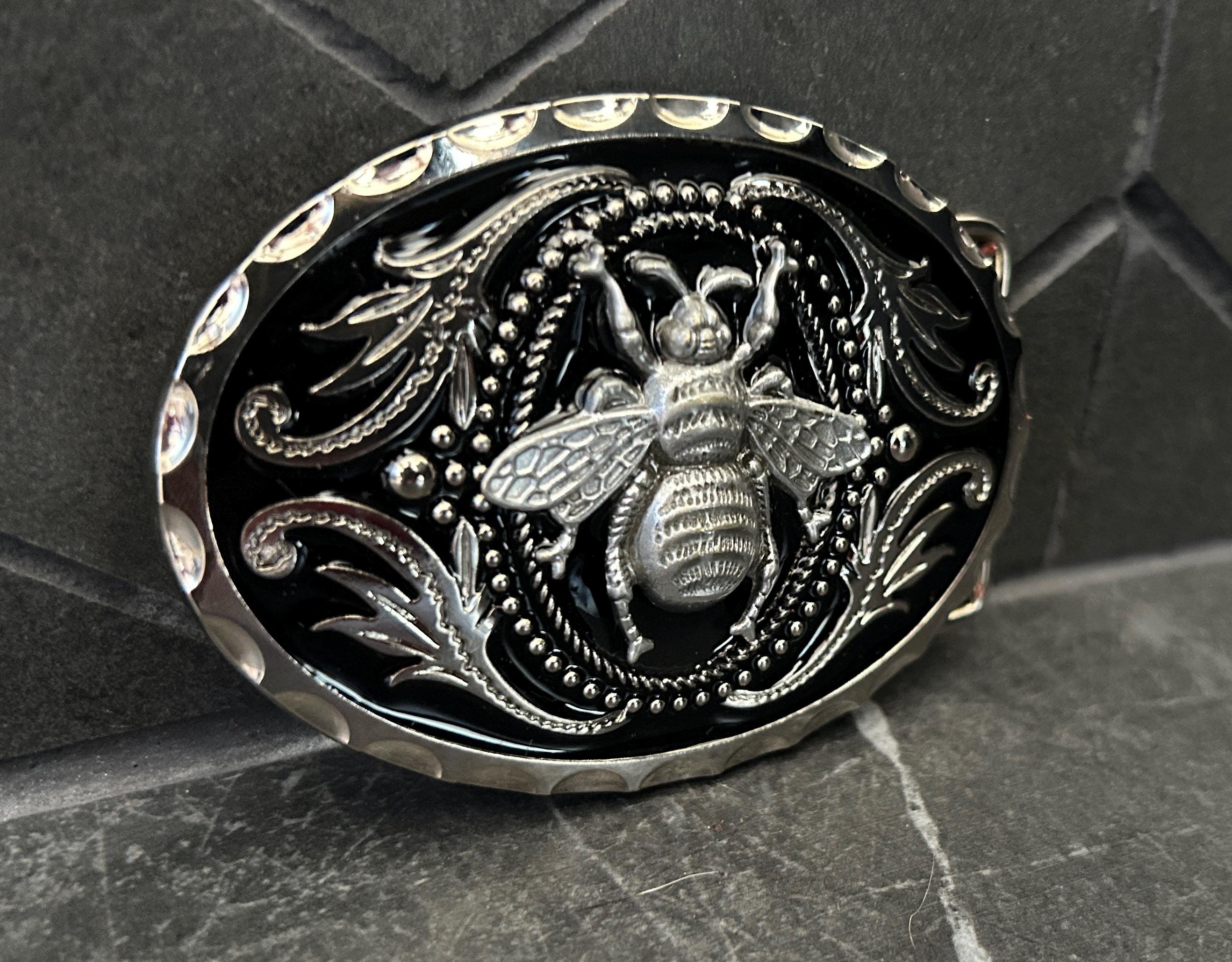 Ornate Silver Bee Belt Buckle - Women Accessories il_fullxfull.6324927985_osvo.jpg main image 2