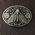 Large Dead Head Moth Belt Buckle - Metal Insect Death Goth Punk Retro Unisex Jewelry Witch Western Rockabilly Men Bug Insect Butterfly