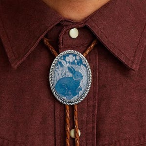 Rabbit Bolo Tie : Handmade Stainless Steel Western Necklace