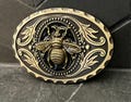 Silver Bee Belt Buckle: Handmade Western Style Accessory