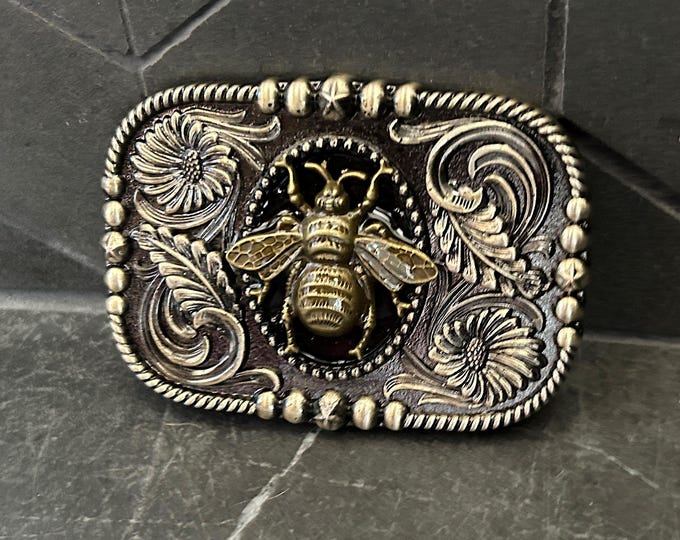 ⭐︎BARON BUCKLEバックル⭐︎ Vintage 1982 Solid Brass and Enamel Belt Buckle - Vintage
