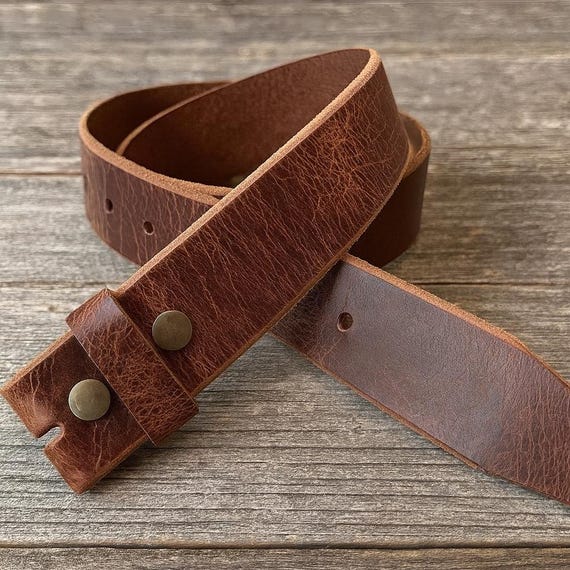 Ceinture En Cuir Vachette Années 60 - Taille S, Marron - Occasion Vintage