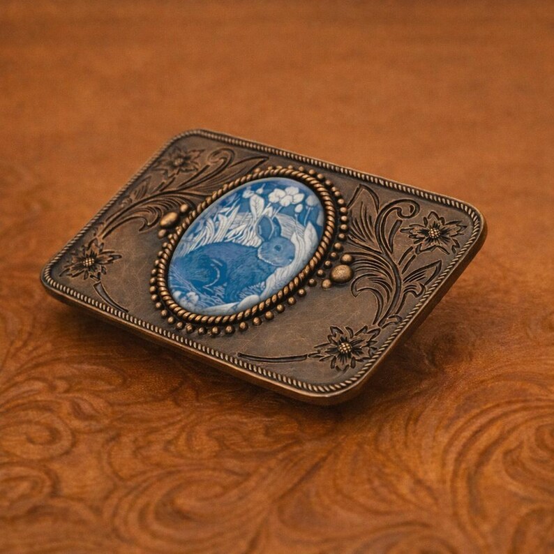 Bronze Rabbit Belt Buckle - Western Rodeo Bunny Design - Etsy