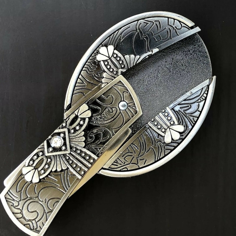 HIDDEN KNIFE Cross Belt Buckle Western Cowboy Pocket Army Etsy