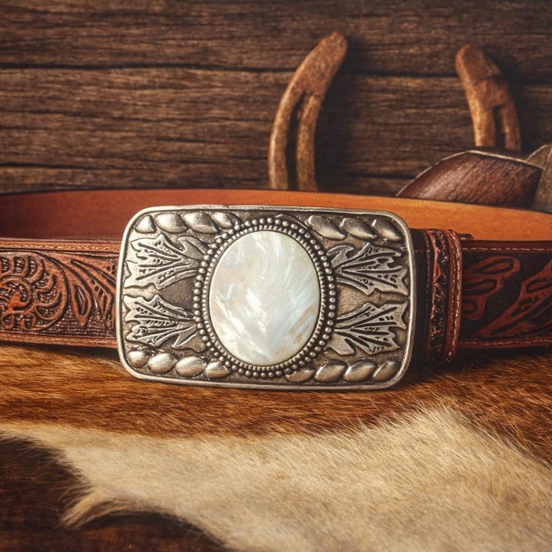 Pearl Western Belt Buckle - Etsy