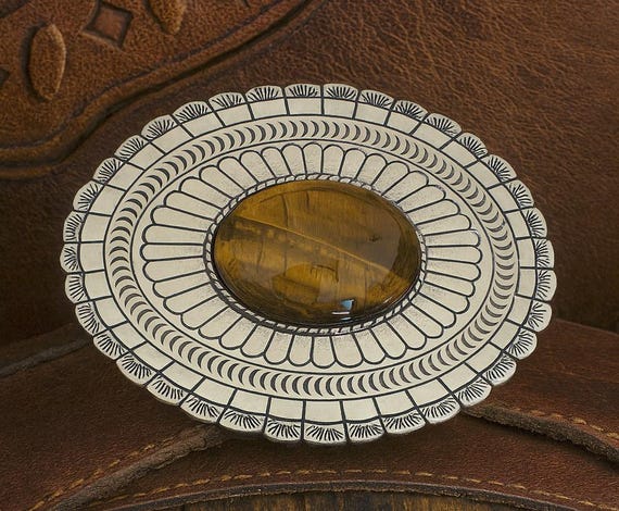 Western Large Tigers Eye Belt Buckle : Cowboy Style, Fits  display picture 2